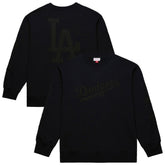 Black Los Angeles Dodgers Mitchell & Ness Phantom Fleece Crewneck Sweatshirt