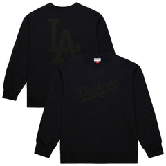 Black Los Angeles Dodgers Mitchell & Ness Phantom Fleece Crewneck Sweatshirt