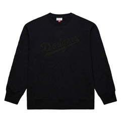 Black Los Angeles Dodgers Mitchell & Ness Phantom Fleece Crewneck Sweatshirt