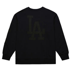 Black Los Angeles Dodgers Mitchell & Ness Phantom Fleece Crewneck Sweatshirt