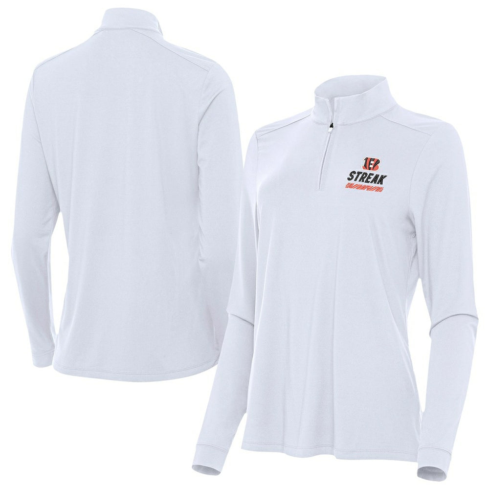 Antigua Women's Streak Intent Quarter-Zip Pullover - Cincinnati Bengals Pullover
