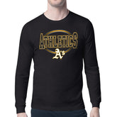 Black Athletics Starter Team Track Graphic Long Sleeve T-Shirt