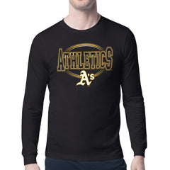 Black Athletics Starter Team Track Graphic Long Sleeve T-Shirt