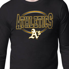Black Athletics Starter Team Track Graphic Long Sleeve T-Shirt
