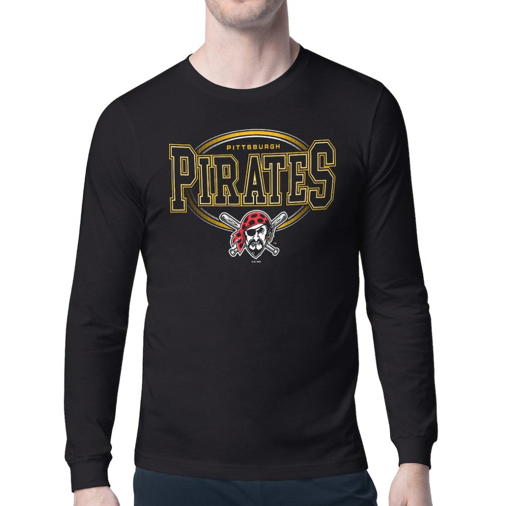 Black Pittsburgh Pirates Starter Team Track Graphic Long Sleeve T-Shirt