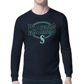 Navy Seattle Mariners Starter Team Track Graphic Long Sleeve T-Shirt