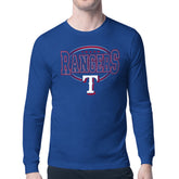 Royal Texas Rangers Starter Team Track Graphic Long Sleeve T-Shirt