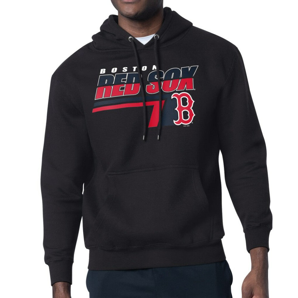 Black Boston Red Sox Starter Logo Push Graphic Hoodie