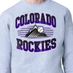 Heather Gray Colorado Rockies Starter Team Grit Graphic Fleece Pullover Sweatshirt