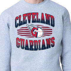 Heather Gray Cleveland Guardians Starter Team Grit Graphic Fleece Pullover Sweatshirt