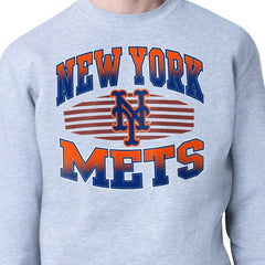 Heather Gray New York Mets Starter Team Grit Graphic Fleece Pullover Sweatshirt