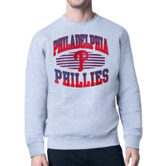 Heather Gray Philadelphia Phillies Starter Team Grit Graphic Fleece Pullover Sweatshirt