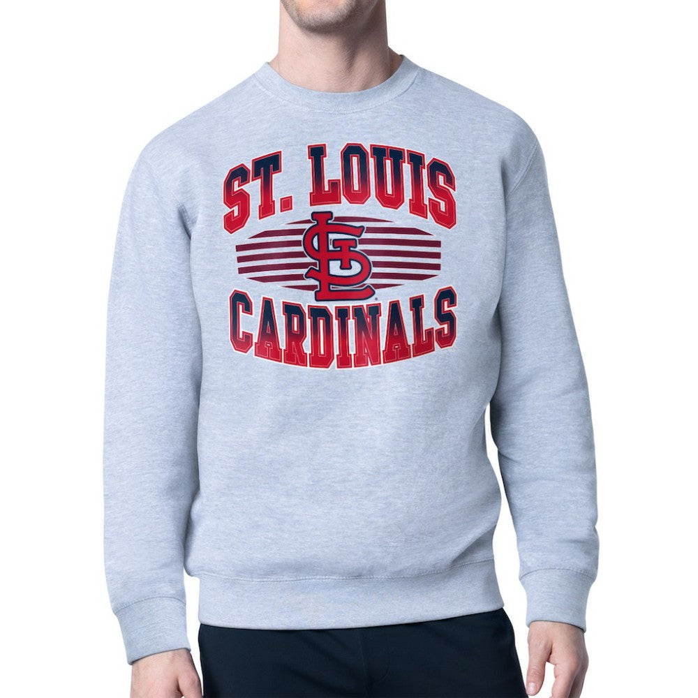 Heather Gray St. Louis Cardinals Starter Team Grit Graphic Fleece Pullover Sweatshirt