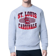 Heather Gray St. Louis Cardinals Starter Team Grit Graphic Fleece Pullover Sweatshirt