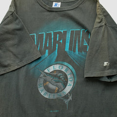 Black Miami Marlins Starter 90s T-Shirt
