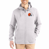Cutter & Buck Roam Epic Comfort Recycled Full-Zip Hoodie Jacket - Cleveland Browns Hoodies