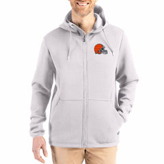 Cutter & Buck Roam Epic Comfort Recycled Full-Zip Hoodie Jacket - Cleveland Browns Hoodies