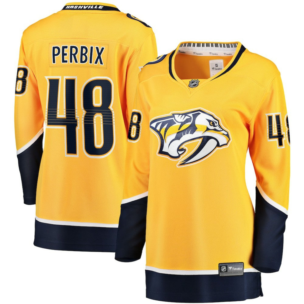 NHL Nick Perbix Nashville Predators Fanatics Women's Home Breakaway Jersey