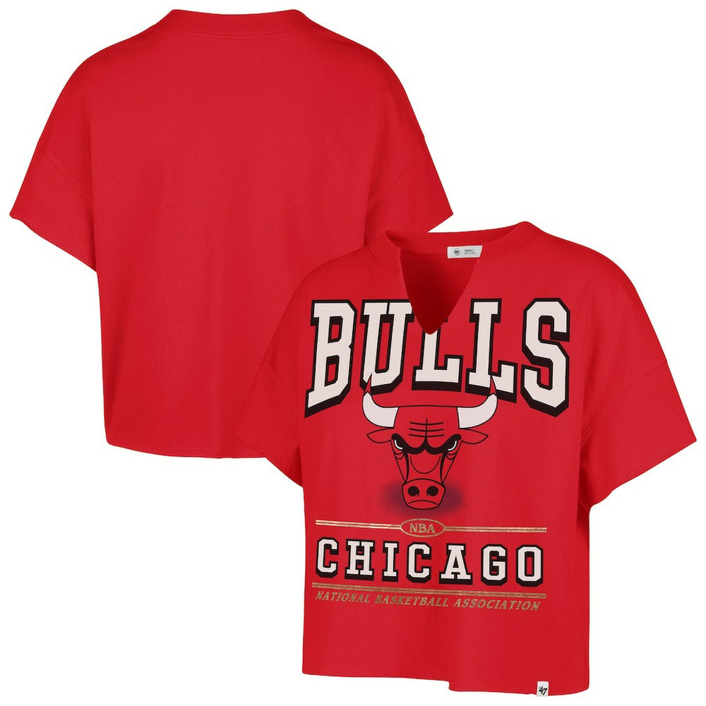 47 brand Chicago Bulls '47 Women's Elation Oversized Notch Neck T-Shirt sale