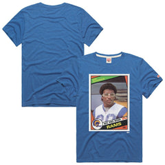 Eric Dickerson Homage Unisex NFL Topps Trading Card Tri-Blend T-Shirt - Los Angeles Rams T-shirts