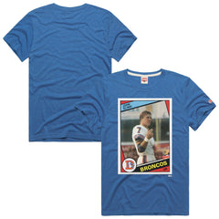 John Elway Homage Unisex NFL Topps Trading Card Tri-Blend T-Shirt - Denver Broncos T-shirts