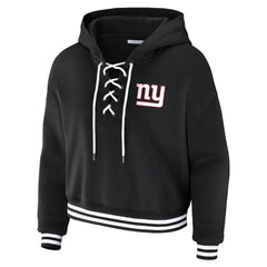 WEAR by Erin Andrews Women's Lace-Up Fleece Hoodie - New York Giants Hoodies