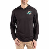 Cutter & Buck Coastline Epic Comfort Eco Recycled Long Sleeve Hoodie T-Shirt - Miami Dolphins Hoodies