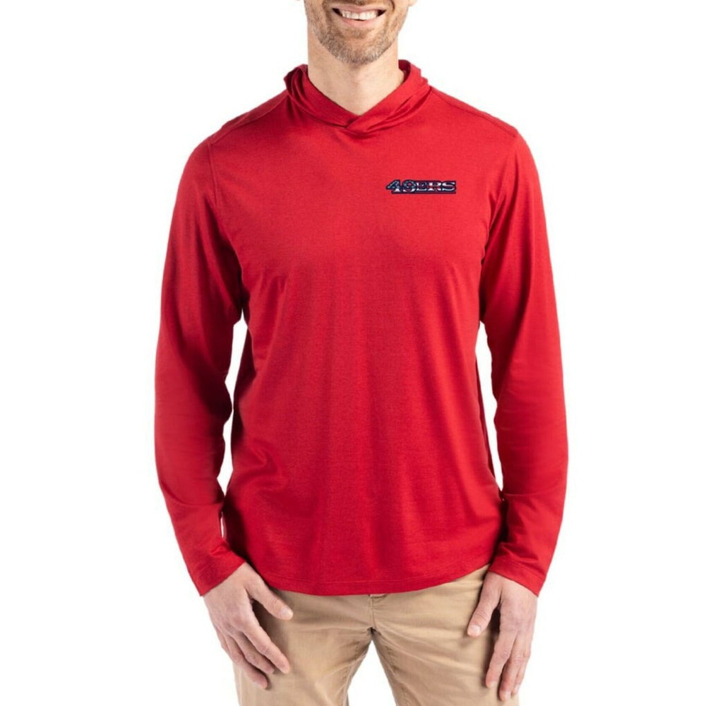 Cutter & Buck Americana Coastline Epic Comfort Eco Recycled Long Sleeve Hoodie T-Shirt - San Francisco 49ers Hoodies