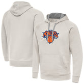 New York Knicks Antigua Big Logo Victory Pullover Hoodie