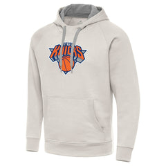 New York Knicks Antigua Big Logo Victory Pullover Hoodie