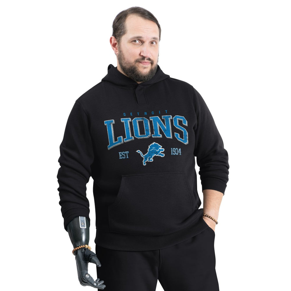 G-III Sports by Carl Banks Adaptive Team Spirit Graphic Fleece Pullover Hoodie - Detroit Lions Hoodies