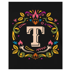 Black Texas Rangers New Era Women's Día de los Muertos V-Neck T-Shirt