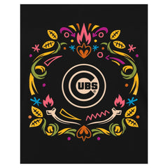 Black Chicago Cubs New Era Women's Día de los Muertos V-Neck T-Shirt