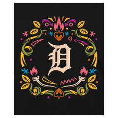 Black Detroit Tigers New Era Women's Día de los Muertos V-Neck T-Shirt