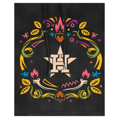 Black Houston Astros New Era Women's Día de Muertos Mineral Wash Hoodie Sweatshirt