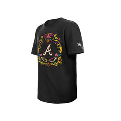 Black Atlanta Braves New Era Youth Día de los Muertos T-Shirt