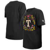 Black Texas Rangers New Era Youth Día de los Muertos T-Shirt