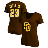 Brown Fernando Tatis Jr. San Diego Padres Profile Women's Plus Size Name & Number V-Neck T-Shirt