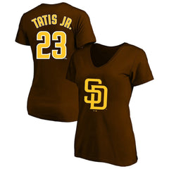 Brown Fernando Tatis Jr. San Diego Padres Profile Women's Plus Size Name & Number V-Neck T-Shirt