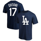 Navy Shohei Ohtani Los Angeles Dodgers Profile Big & Tall Player Name & Number T-Shirt