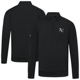 Black Kansas City Royals Levelwear Upright Insignia Tri-Blend Quarter-Zip Pullover