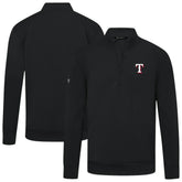 Black Texas Rangers Levelwear Upright Insignia Tri-Blend Quarter-Zip Pullover