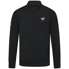Black Toronto Blue Jays Levelwear Upright Insignia Tri-Blend Quarter-Zip Pullover