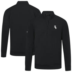 Black Chicago White Sox Levelwear Upright Insignia Tri-Blend Quarter-Zip Pullover