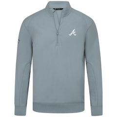 Gray Atlanta Braves Levelwear Upright Insignia Tri-Blend Quarter-Zip Pullover