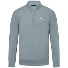 Gray Washington Nationals Levelwear Upright Insignia Tri-Blend Quarter-Zip Pullover