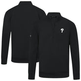 Black Philadelphia Phillies Levelwear Upright Insignia Tri-Blend Quarter-Zip Pullover