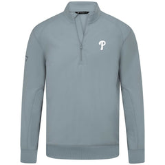 Gray Philadelphia Phillies Levelwear Upright Insignia Tri-Blend Quarter-Zip Pullover