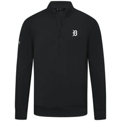 Black Detroit Tigers Levelwear Upright Insignia Tri-Blend Quarter-Zip Pullover