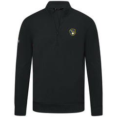 Black Milwaukee Brewers Levelwear Upright Insignia Tri-Blend Quarter-Zip Pullover